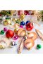 30pcs Balls Ornaments,Shatterproof Tree Hanging Balls,Glitter Plastic Tree Baubles,Balls Set for Decorate Trees/Wedding/Home Party/Holiday (Rose Gold) - 3