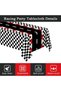 2 Pieces Racing Car Theme Disposable Plastic Tablecloths Black Checkered Flag Rectangular Table Cove - 3