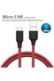 كابل مايكرو USB، عبوة من قطعتين بطول 2 متر/6 أقدام، كابل شحن USB A إلى مايكرو PVC مضفر، نقل بيانات بسرعة 480 ميجابت في الثانية، 2.4 - 2