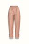 Leg Detail Powder Slouchy Leather Trousers