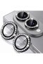 Compatible with Samsung Galaxy Z Fold 8, Sparkling Diamond Stone Single Camera Lens Protector Black