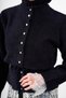 Women's Lace Detailed Beaded Button Detail Knitwear Cardigan Black - 5