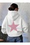 Unisex Men'S/Women's Shiny Star Back Printed Premium Hooded 2-Thread Oversize Sweatshirt Hoodie