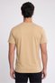 Men Crew Neck Short Sleeve Brand Logo T-Shirt, Tan - 4