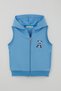 Boy's Vest with Panda Emblem, Hooded, Zippered, 3-8 Years Old, Light Blue