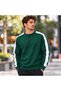 Men's Sweatshirt with Striped Details and Crewneck Collar