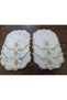 6 Embroidered Coffee Presentation Napkins with Floral Brooches - 2