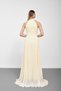 Yellow Halter Neck Flounce Chiffon Evening Dress - 7