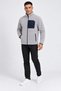 Men's Gray Fleece Fabric Jacket Soft Winter Jacket with 3 Pockets and Front Piece Detail Soft Textured
