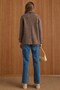 Double-Breasted Short Coat with Cape and Sleeve Detailing Brown 3161 - 6