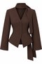 Brown Padded Jacket with Scarf Detail - 2Y85175