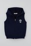 Boy's Vest with Panda Emblem, Hooded, Zippered, 3-8 Years Old, Navy Blue - 2