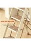 4 Step Cream Multi Purpose Folding Ladder with Non Slip Wide Pedals and Flip Up Handrail Easy Storage for Home and Office - 7