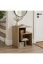 Wooden Bedside Table with Open Storage Shelves