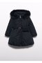 Abel&Lula Girl's Hooded Belted Inflatable Coat Black 5814 - 3