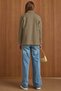 Double-Breasted Short Coat with Cape and Sleeve Detailing Vison Melanj 3161 - 5