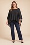 Silvery Mercerized Knitwear Cape Black (Sizes 38-54) - 2