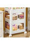 3 Layers Plastic Storage Organizer with Wheels, 2 Door+1 Low - 5