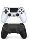 وحدة تحكم لاسلكية متوافقة مع PS4 / Pro/Slim (أسود وأبيض) - عبوة من قطعتين