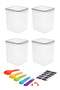 4-Piece Plastic Food Storage Containers with Lids And Measur