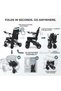 JBH DC02 Foldable Electric Carbon Fiber Wheelchair - 140kg Capacity, 20km Range, 6km/h Speed, 17kg Ultra-Light, Lithium Battery, Electromagnetic Brake - 6