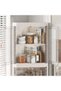 2 Layers Narrow Corner Bathroom Storage Cabinet with Doors for Kitchen Pantry Laundry Living Room Bedroom, 49.2 x 36.2 x 110.5 cm, White - 3