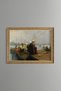 Women and Boats on the Shore - Vintage Patterned Painting - Fine Model