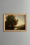 Large Tree and Kayak by the River - Vintage Patterned Painting - Fine Model