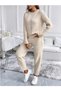 Trendy Crew Neck Slit Detailed Knitwear Sweater-Pants Set - 2