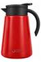 880ml Double-Walled Stainless Steel Thermal Carafe, Vacuum-Insulated Coffee and Tea Jug with Lid and Handle, Heat-Resistant, Stain-Proof, Red