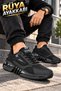 Men's Black Thick Soled Modern Design Casual Sneaker Shoes - 3