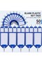 50 Pcs Durable Plastic Key Tags with Split Rings & Blank Paper Inserts, Name ID Labels for Keychains - 6