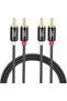 كابل RCA بطول 5 متر، موصل ذكر 2RCA إلى موصل ذكر 2RCA، كابل صوت ستيريو ومضخم صوت