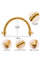 Patterned Gold Metal Bag Handle 12X8 cm – Golden Yellow Self-Ring Round Bag Handle - 2