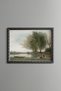 Willows and Villagers by the River - Vintage Patterned Painting - Fine Model