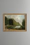 Palace Garden and Pool Surrounded by Trees - Vintage Patterned Painting - Fine Model