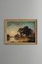 Large Tree and Water Edge at Sunset - Vintage Patterned Painting - Fine Model