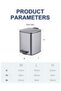 6 L Stainless Steel Squared Trash Can with Soft Close Lid and Inner Bucket-Resistant Surface for Kitchen, Bathroom, Silver, 23.5 x 19.5 x 25.5 cm - 4