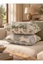 Set of 2 Decorative Cushion Covers with Piping and Digital Print 43X43 cm - Azure Garden - 3