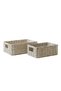 2-Piece Children's Room Washable Gray Pp Rattan Closet Laundry Toy Organizer Storage Basket Organizer 30X20X11 /36X26X12 - 6