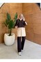 Women's Two Thread 2-Piece Tracksuit Set Hooded Zipper Top Wide Leg Pants N-05575 _ Brown