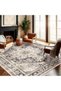 Carpet Rug Anti-Slip- Size- 153 x 214 (5 x 7 ft) | Color- Black & Purple Khaki |Retro Boho| Ideal as Carpets for Living room, Bedroom & Office - 4