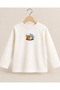 Snack Club Printed Ecru Oversize Long Sleeve T-Shirt - 2