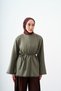 Women's Waist-Tied Lace Detail Tunic Khaki Green - 2