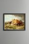 Villagers in the Harvest Field - Vintage Patterned Painting - Fine Model