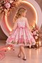 Floral Patterned Lace Roba Detachable Flower Brooch Girls' Evening Dress - 3
