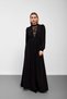 Black Collar Lace Detailed Long Dress - 3