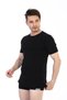 Men's Ribbed Crew Neck Black Undershirt 0841 Economical Pack of 3 - 3