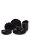 18-Piece Stoneware Dinner Set Plates, Dishes, Bowls, Serves 6 Black