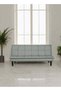 Modern Convertible Sofa Bed in PU Leather, Convertible Recliner for Living Room, 180 x 92 x 81 cm, Grey - 2